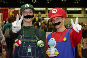 Cosplayers dressed as Mario and Luigi at MegaCon Orlando