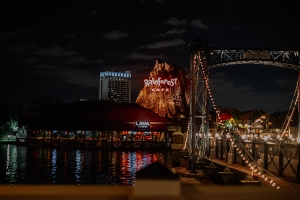 Disney Springs at Christmas Time.